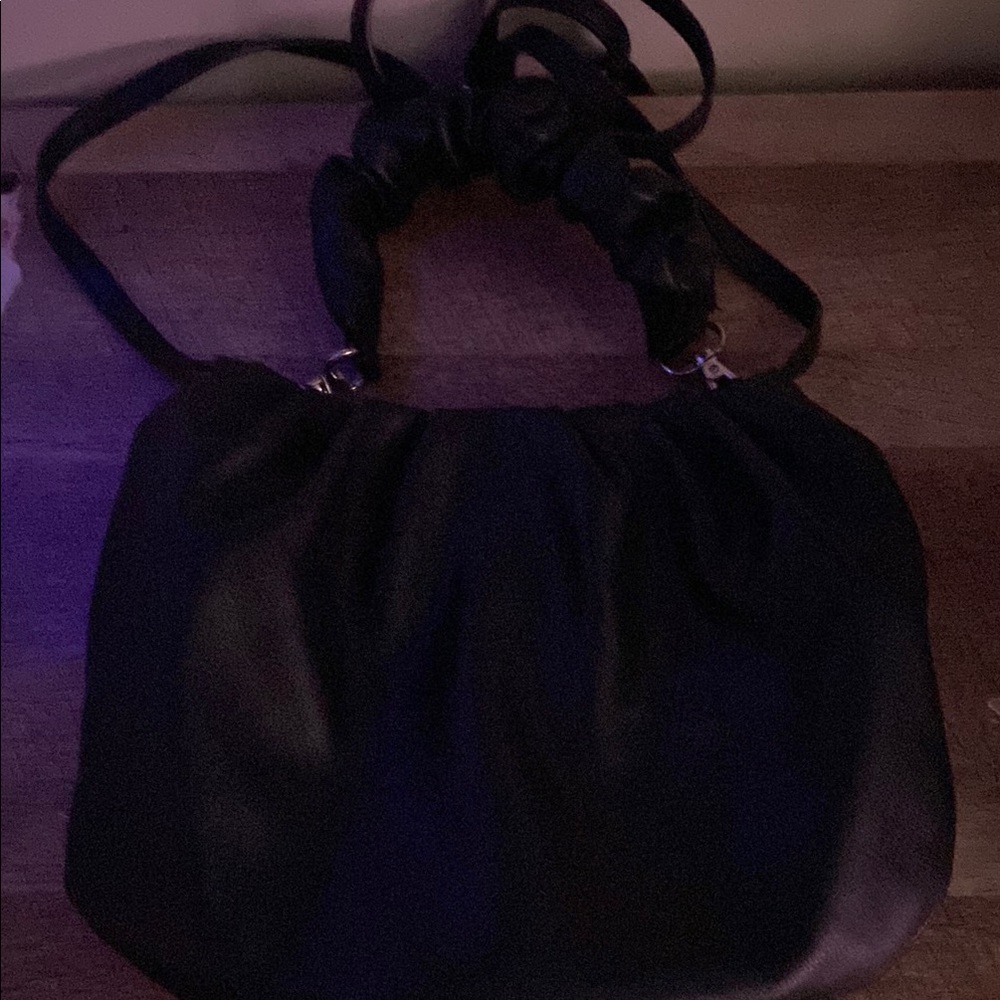 Black Ruched Shoulder Bag
